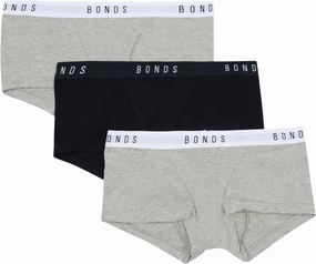 Bonds Women's Underwear Boy Shorts Pack, Luxe Originals Boyfit Panties, Cotton/Modal-Blend Underwear, 3-Pack
