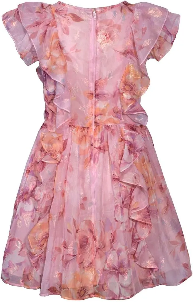 Bonnie Jean Girls 7-16 Chiffon Floral Special Occasion Dress