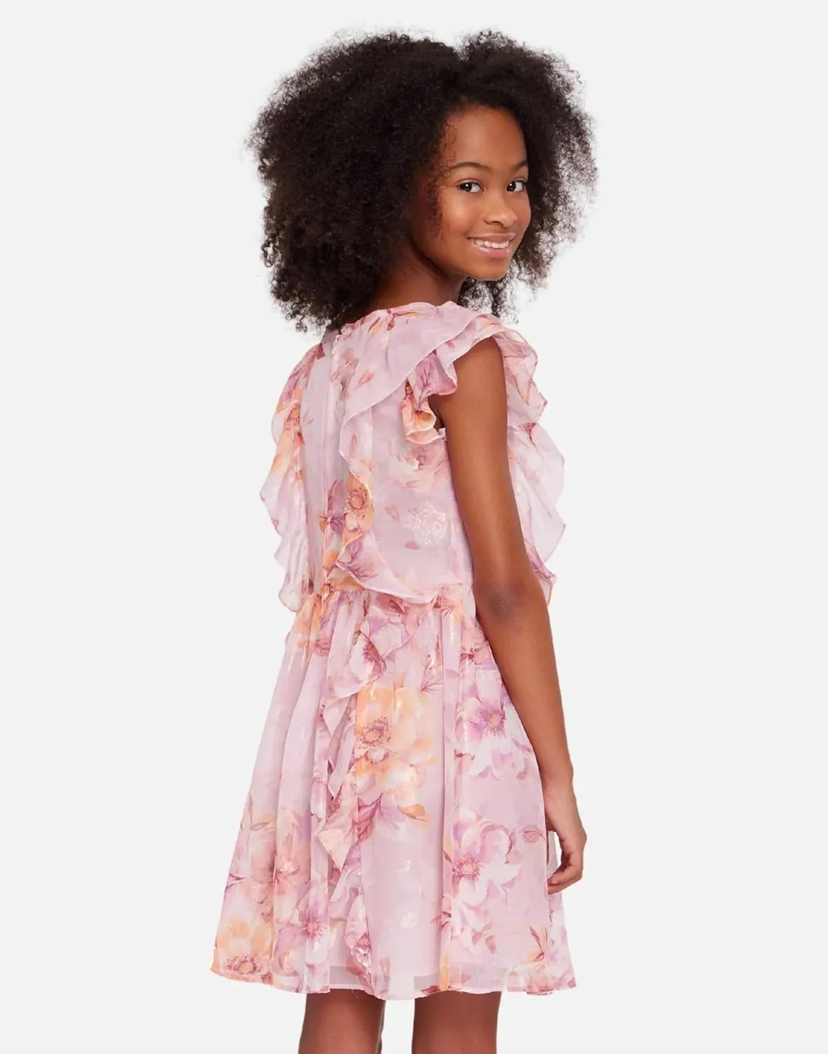 Bonnie Jean Girls 7-16 Chiffon Floral Special Occasion Dress