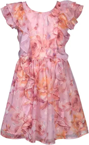 Bonnie Jean Girls 7-16 Chiffon Floral Special Occasion Dress