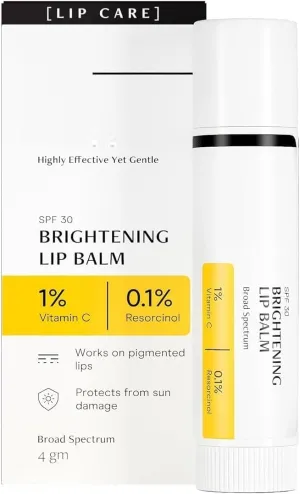 Brightening Lip Balm with SPF 30 | for Dark, Pigmented, Dry, Flaky Lips | Brightens Pigmented Lips | Vitamin C for Dark Lips | SPF 30 | Lip Balm | for Women & Men - (4 gm)