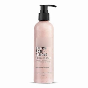 British Rose & Almond Body Wash with Shea Butter, Sweet Almond Oil | Moisturizing Body Wash for Softer, Smoother Skin | Shower Gel for Men and Women | 8.28 Fl Oz