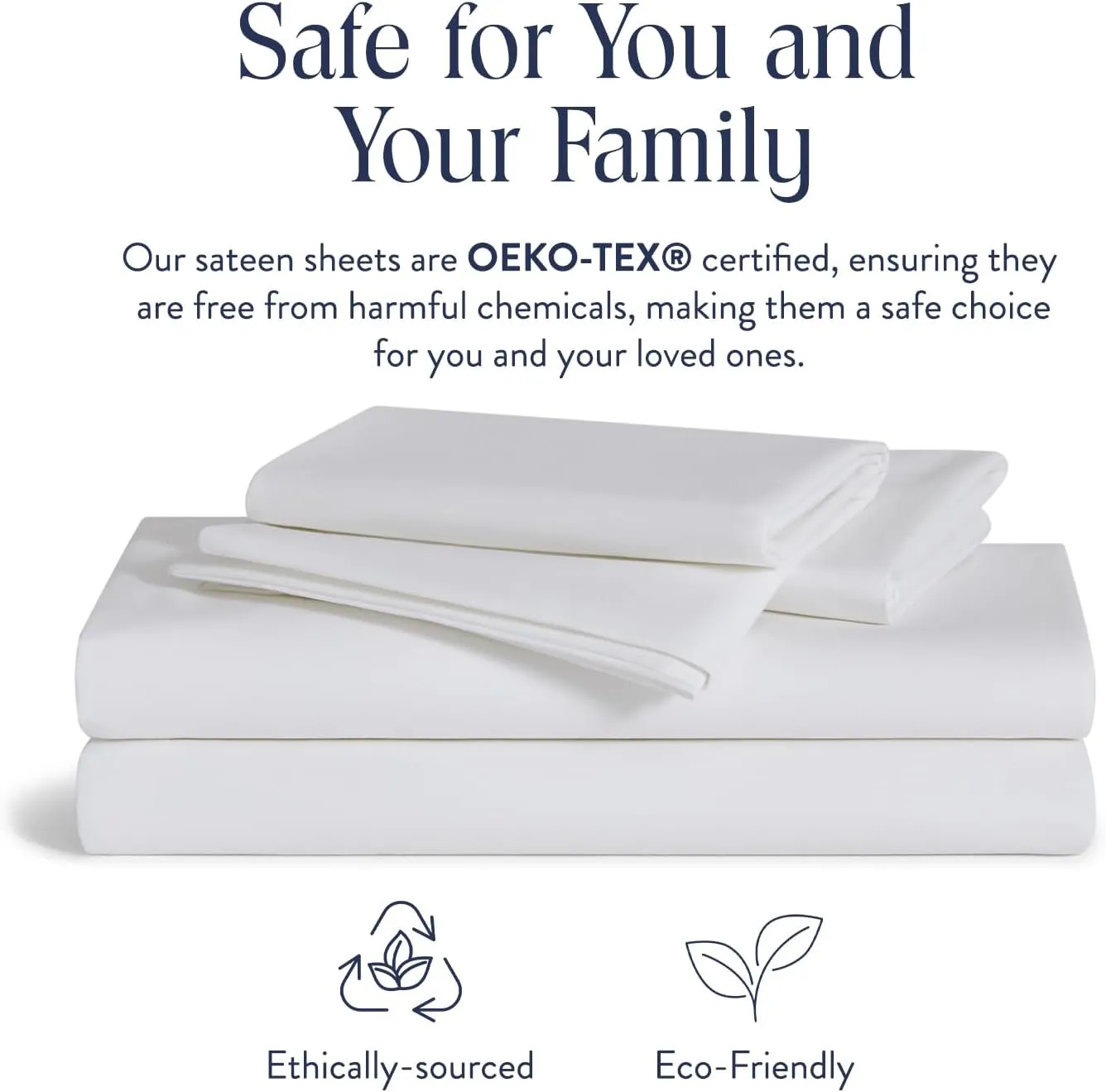 Brooklinen Luxury Sateen 4 Piece Full Size Sheets Set in White - 100% Cotton Sateen Sheets - 1 Fitted Sheet, 1 Flat Sheet, 2 Pillowcases