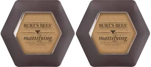 Burts Bees 100% Natural Mattifying Powder Foundation, Nutmeg - 0.3 Ounce (Pack of 2)