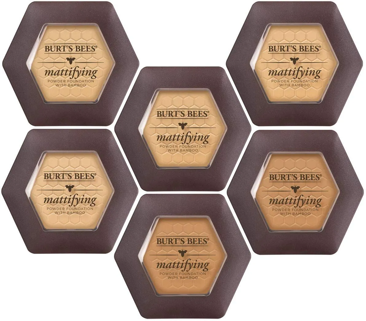 Burts Bees 100% Natural Mattifying Powder Foundation, Nutmeg - 0.3 Ounce (Pack of 2)