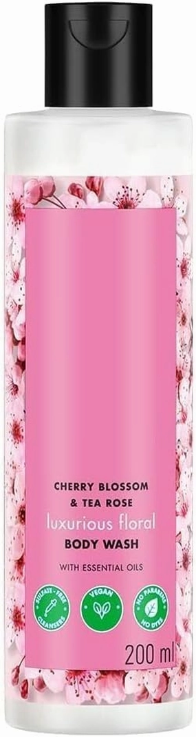 C.h.e.r.r.y B.l.o.s.s.o.m & Tea Rose L.u.x.u.r.i.o.u.s Body Wash | Liquid Shower Gel | Hydrating | Paraben Free, 200ml