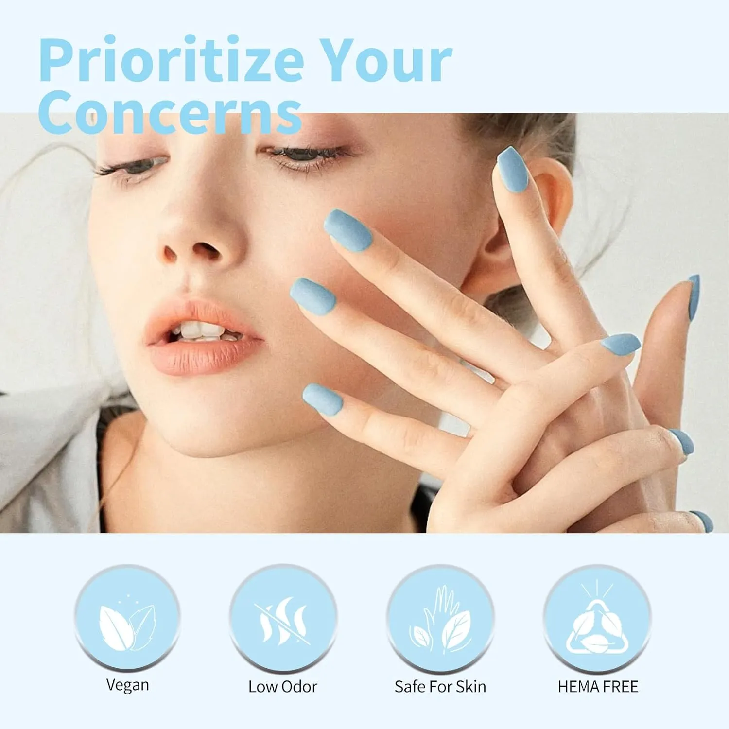CANNI 6Pcs 9ml Pastel Gel Nail Polish Set- White Pink Light Blue Gel Polish Kit Candy Milky White Colors DIY at Home Salon Christmas New Year's Gifts for Girls