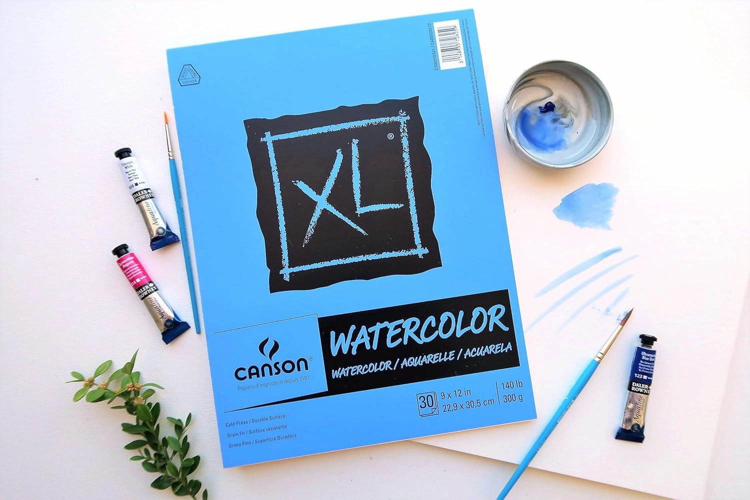 Canson XL Series Watercolor Pad, Heavyweight White Paper, Foldover Binding, 30 Sheets, 18x24 inch
