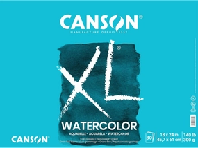 Canson XL Series Watercolor Pad, Heavyweight White Paper, Foldover Binding, 30 Sheets, 18x24 inch