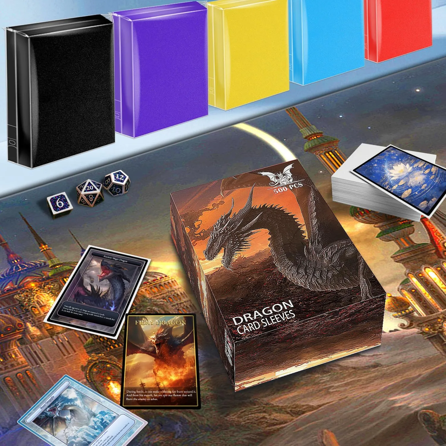 Card Sleeves for Standard Cards，Matte Baseball Card Sleeve Perfect Fit MTG Cards，Yugioh,Magic,Football, Sport Card Sleeves (10 Colors, 1000PS-66 * 91mm)