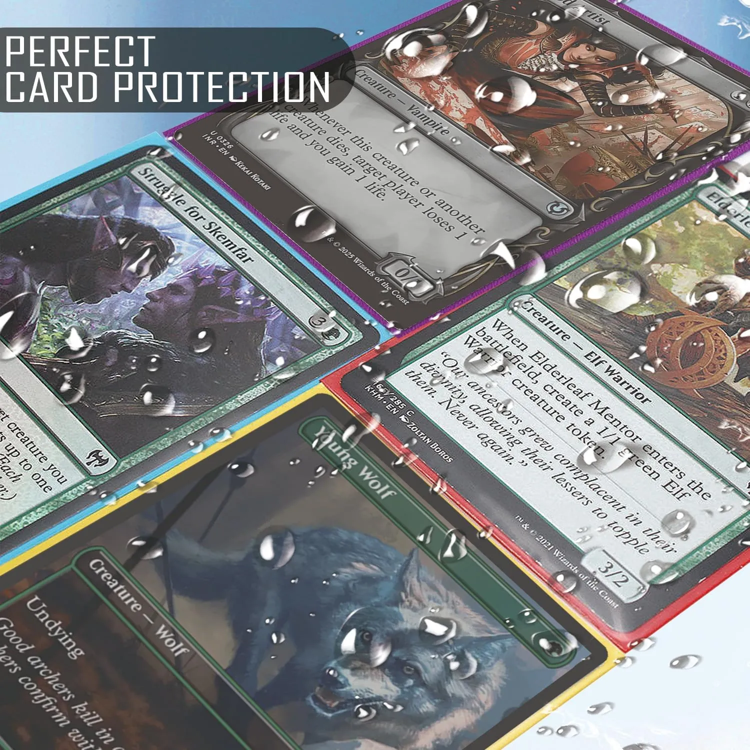 Card Sleeves for Standard Cards，Matte Baseball Card Sleeve Perfect Fit MTG Cards，Yugioh,Magic,Football, Sport Card Sleeves (10 Colors, 1000PS-66 * 91mm)