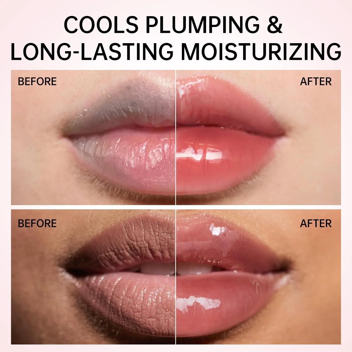 Catkin Lip Plumper Gloss, Tinted Lip Serum with Hyaluronic Acid & Jojoba Oil, Non-sticky Volumizing Hydrating Formula for a High Shine Maximum 3D Look, Plump & Soft Lips 0.12 Fl Oz - C02 Rose Diamond