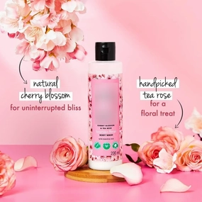 Ch.erry Blos.som & Tea Rose Luxurious Body Wash | Liquid Shower Gel | Hydrating | Paraben Free, 200ml