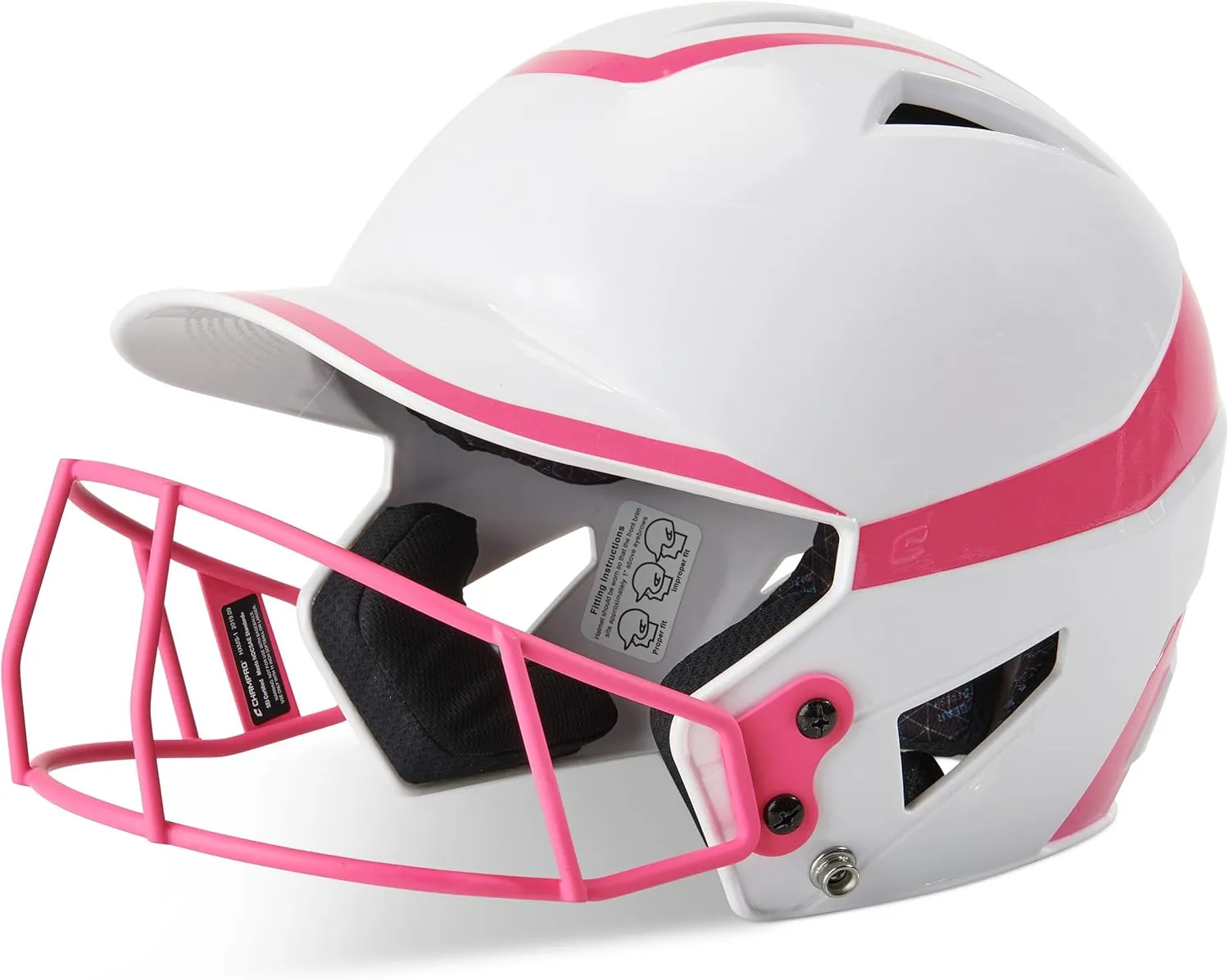 CHAMPRO Rise Pro Girls Softball Batting Helmet with Face Guard - Youth and Adult Sizes in Several Colors - Girls Softball Helmets - Bio Fresh/DRI-Gear Pad Liner