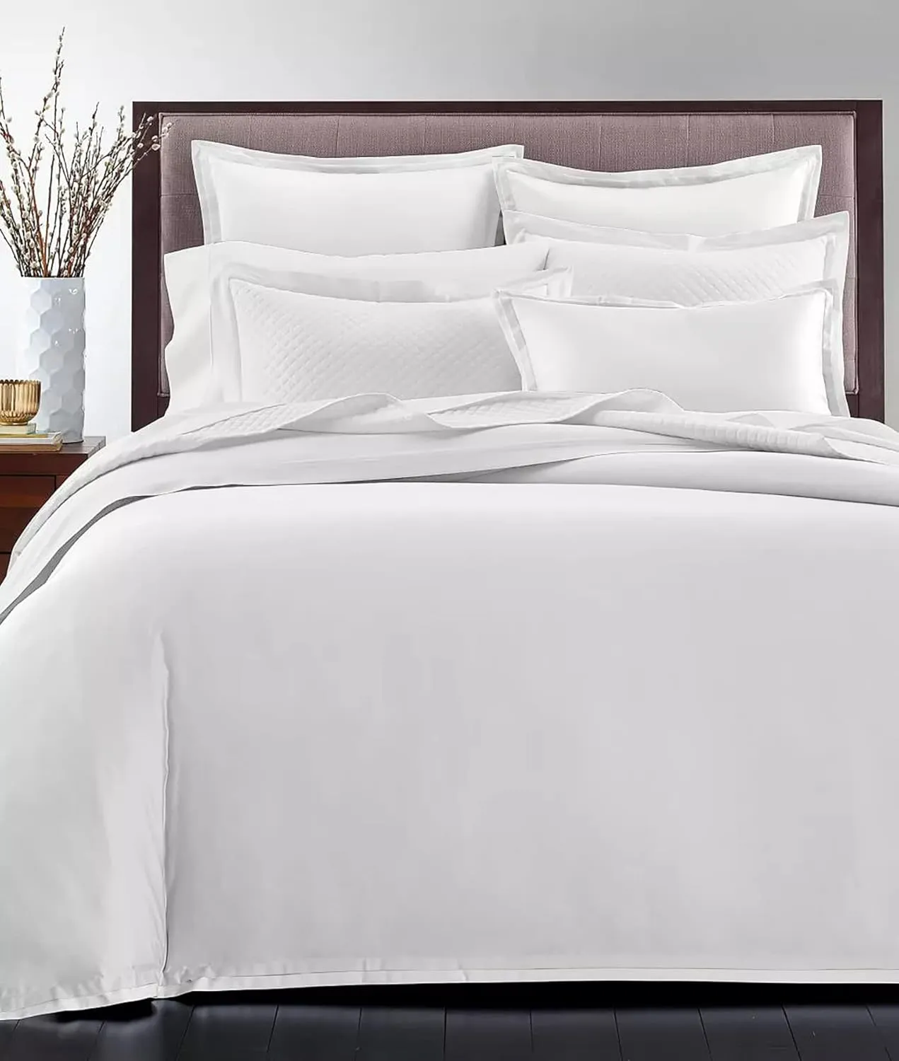 Charter Club Sleep Luxe 800 Thread Count 100% Cotton 3-Pc Full Queen Duvet Cover Set White