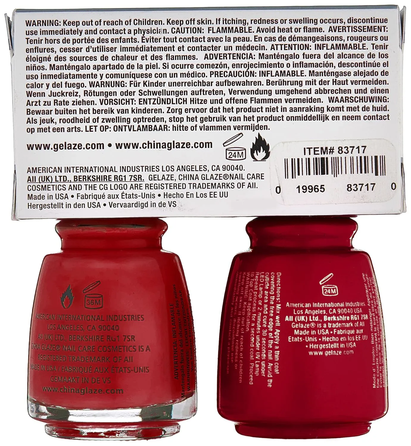 China Glaze Gelaze Tips and Toes Nail Polish, 108 Degrees, 2 Count