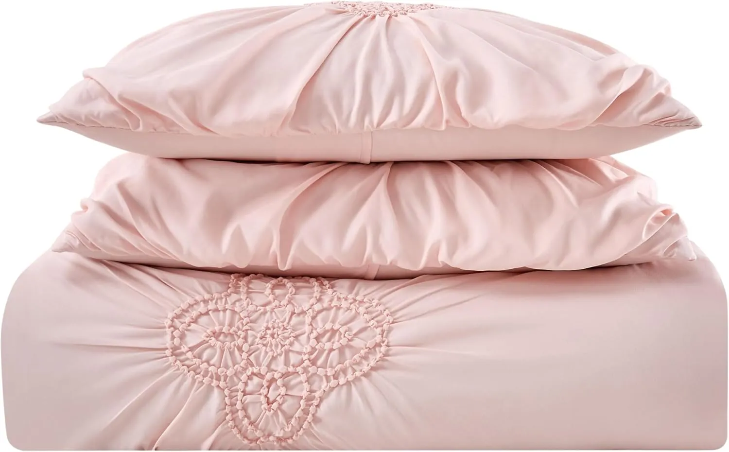 Christian Siriano NY Greorgia Rouched Comforter Set, Full/Queen, Blush Pink 3 Piece