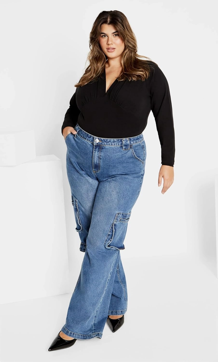 City Chic Plus Size Bodysuit, Amelila Pleat Bodysuit