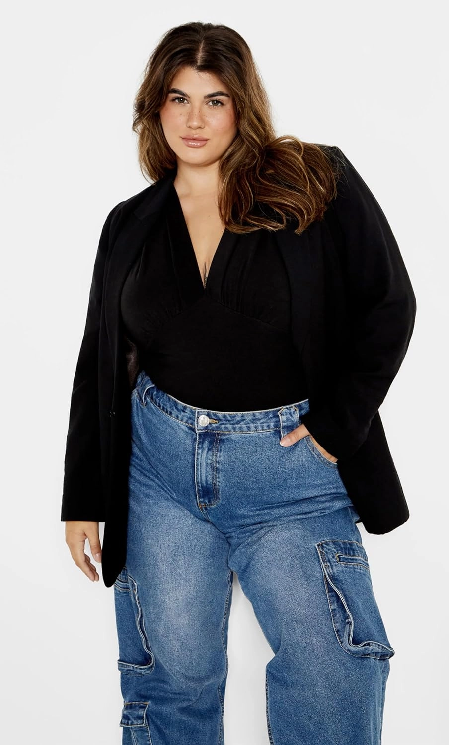 City Chic Plus Size Bodysuit, Amelila Pleat Bodysuit