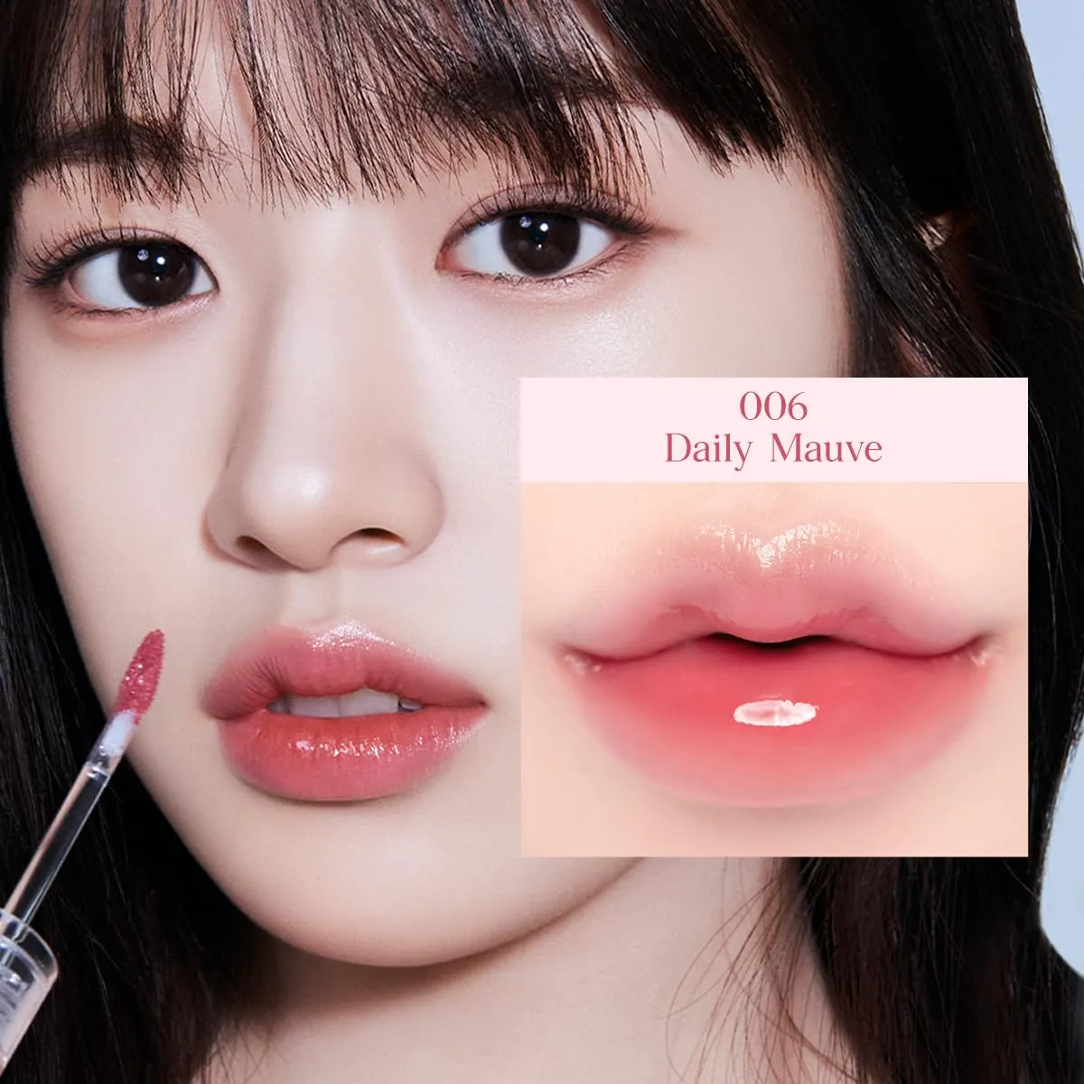 CLIO Crystal Glam Tint |Glossy Finish, Lightweight, Weightless, Buildable, Glass-Like, Smoothing, Long-Lasting, Vivid, Transparent, Shiny, Moisturizing, Hydrating (06 Daily Mauve)
