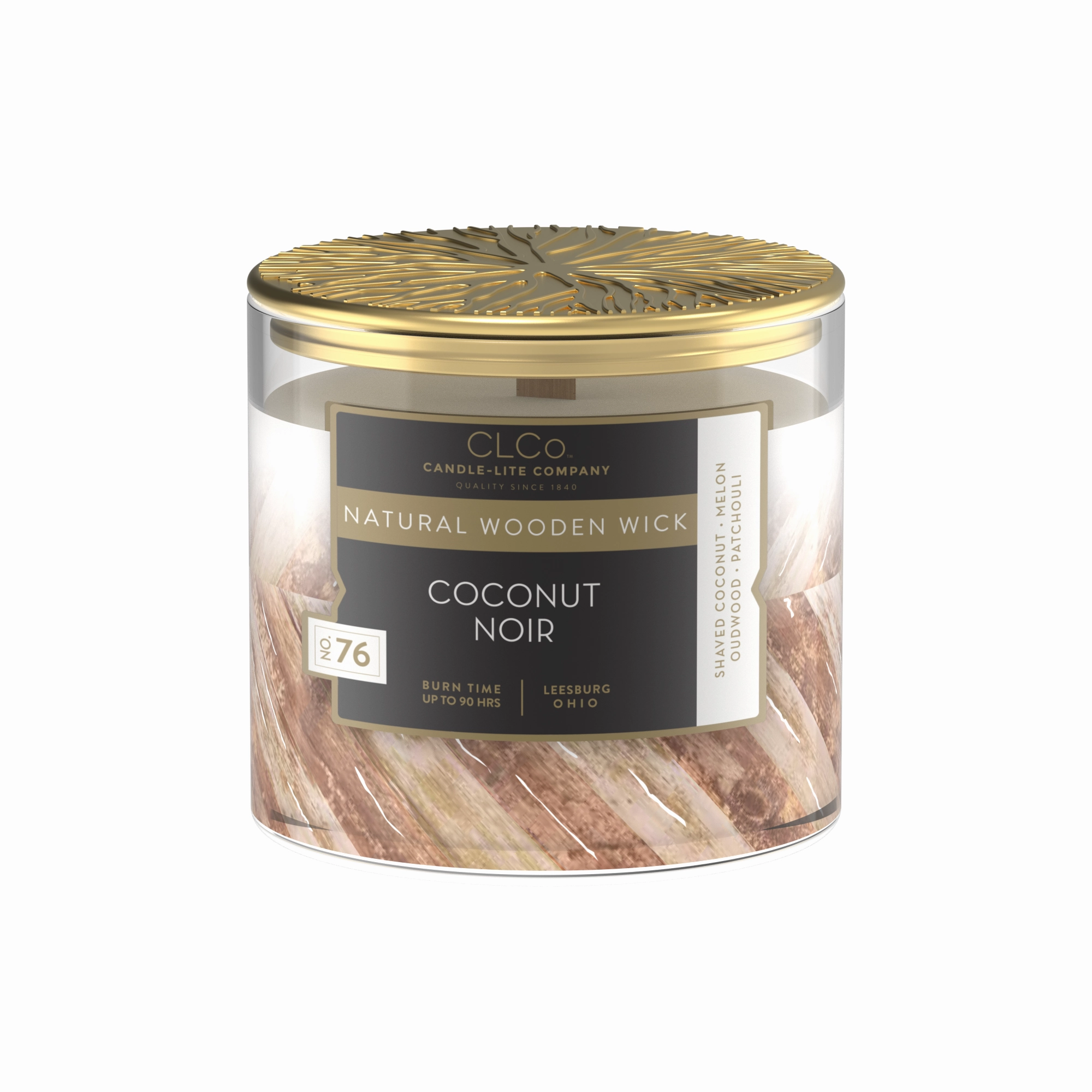 Coconut Noir Wooden-Wick 14oz Jar Candle