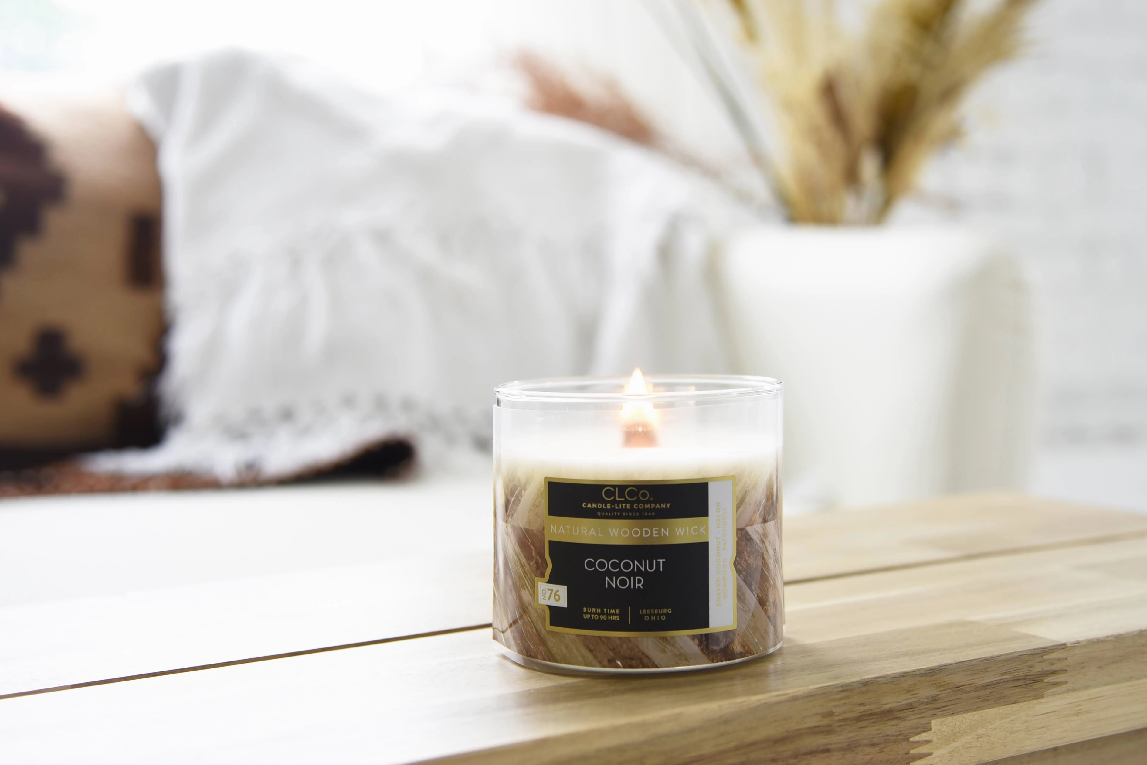Coconut Noir Wooden-Wick 14oz Jar Candle