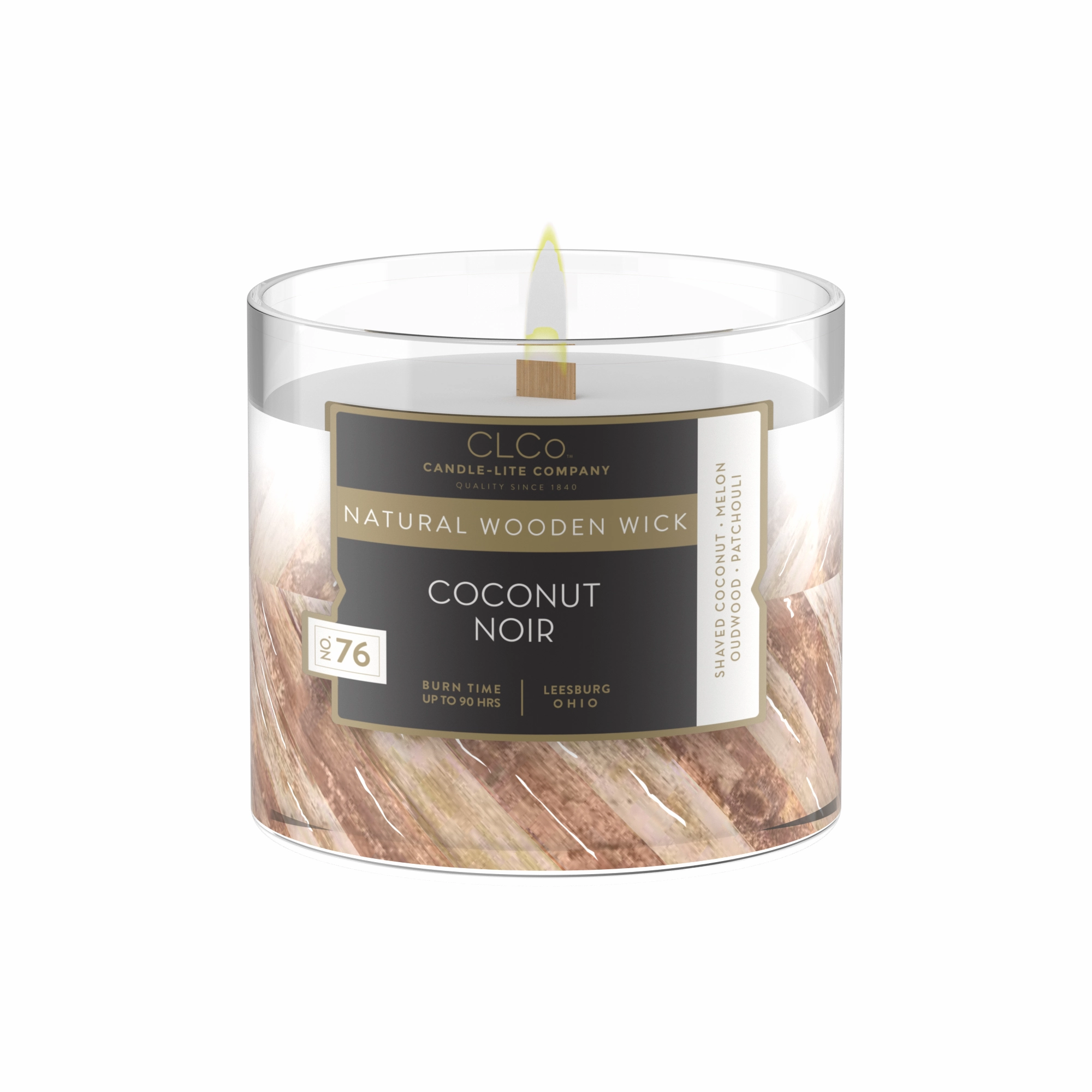 Coconut Noir Wooden-Wick 14oz Jar Candle