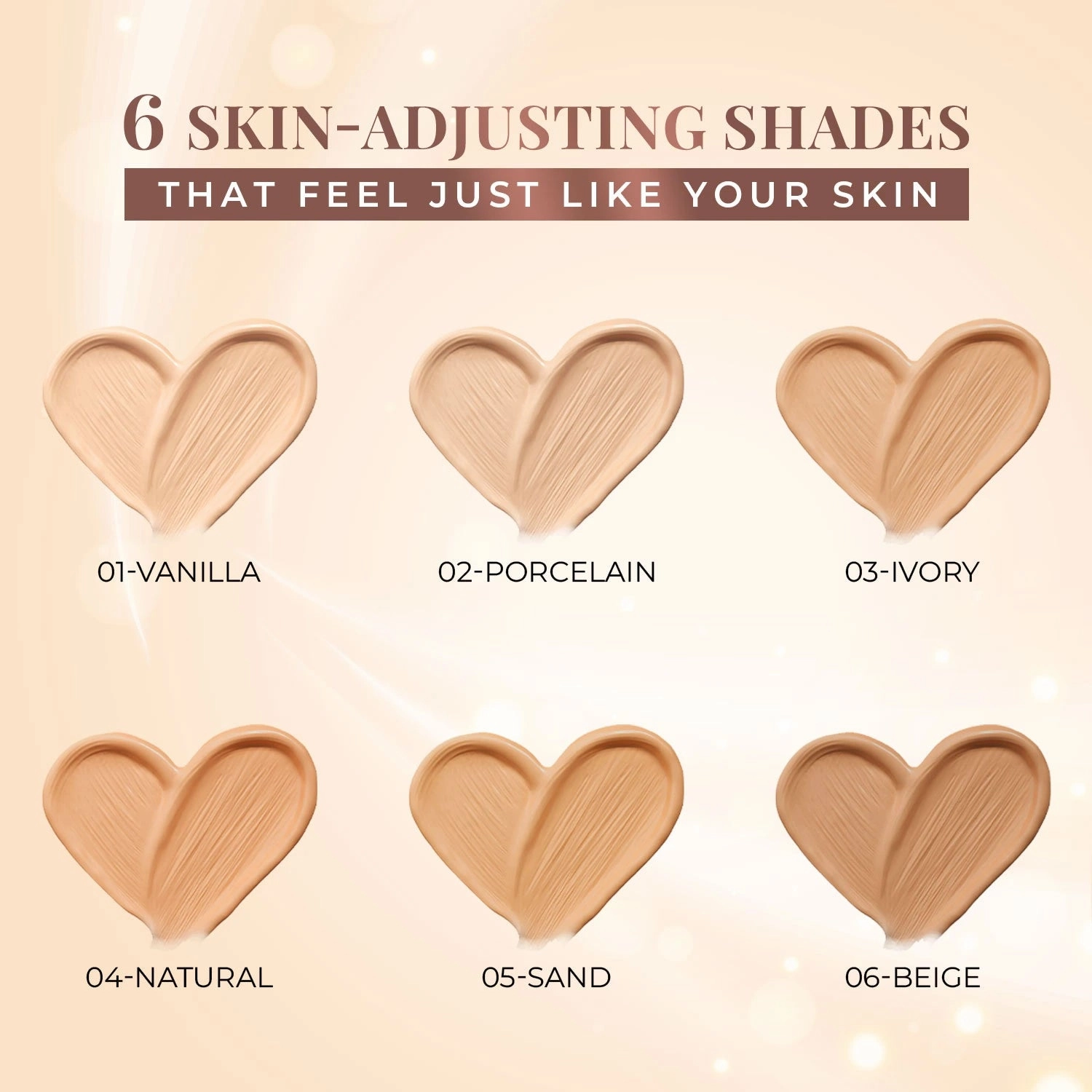 Combo Pack of 5: Serum Foundation Dewy Finish SPF30  (Bottle) - Natural 20gm, Vanilla 20gm, Porcelain 20gm, Ivory 20g & Sand 20gm TUBE