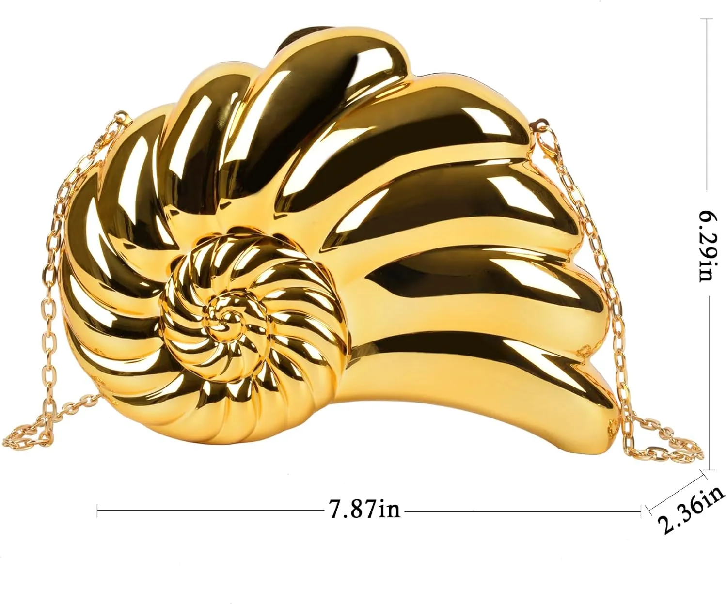 Conch Shoulder Handbag Novelty Chain Strap Purse Acrylic Fashion Crossbody Evening Bag Clutch for Women Girl