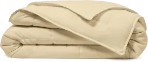 Cosy House Collection Luxury Down Alternative Comforter - Blend of Rayon Derived from Bamboo - Dorm Room Essentials - All Season Use - Box Stitch Construction & Duvet Loops (Twin/Twin XL, Tan)