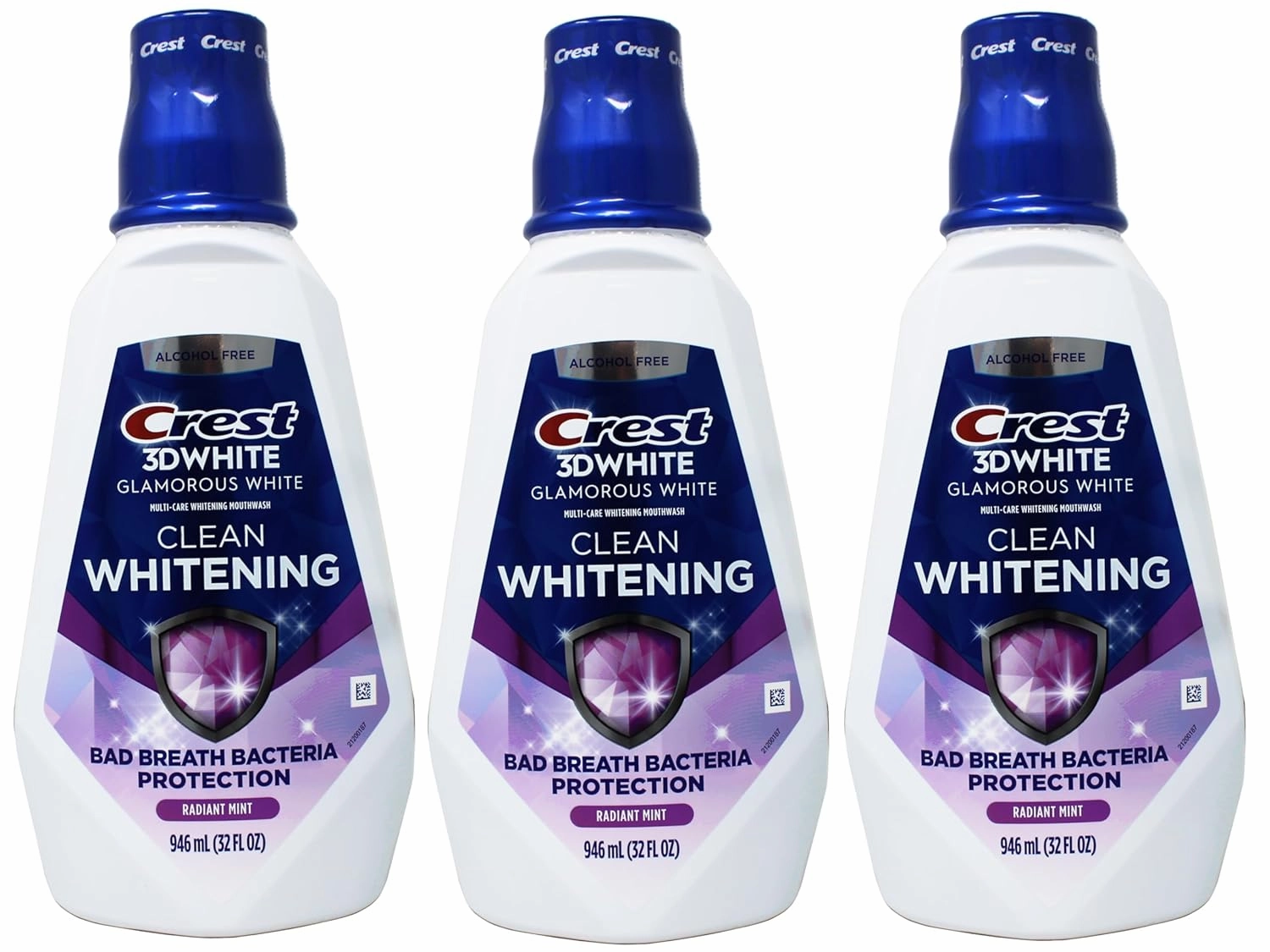 Crest 3D White Luxe Glamorous White Multi-Care Whitening Mouthwash, Fresh Mint (32 Oz, 3 Pk)
