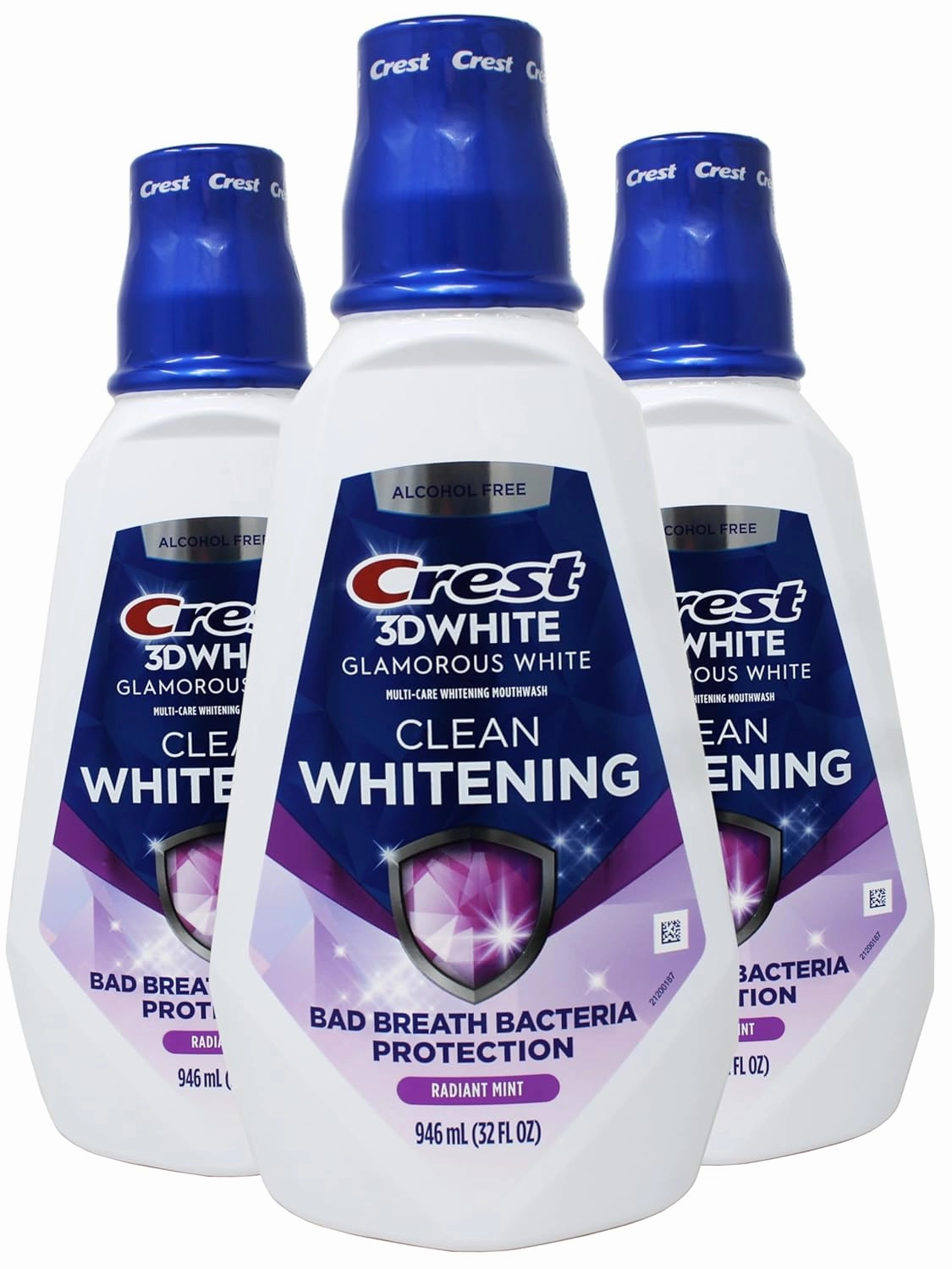 Crest 3D White Luxe Glamorous White Multi-Care Whitening Mouthwash, Fresh Mint (32 Oz, 3 Pk)