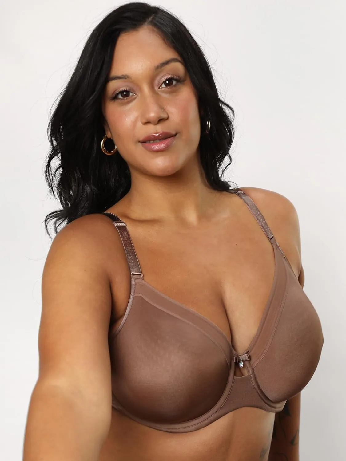 Curvy Couture Women's Plus Size Silky Smooth Micro Unlined Underwire Bra