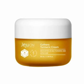 Cuthera Turmeric Korean Cream 1.69 Fl Oz - Vegan, Anti-Aging, Hydrating, Moisturizing Skincare and Jeju Natural Ingredients Turmeric, Pore care, Skin Calming