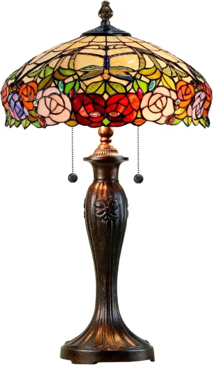 Dale Tiffany TT15097 Zenia Rose Tiffany Table Lamp
