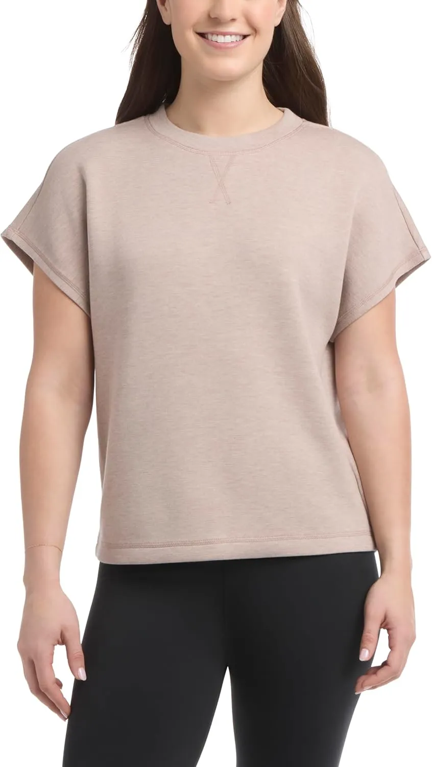 Danskin Women's Short Sleeve Crew Neck Luxe T-Shirt