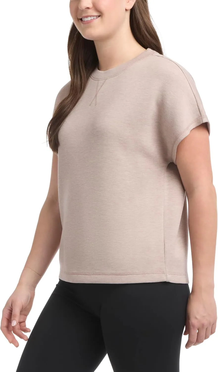 Danskin Women's Short Sleeve Crew Neck Luxe T-Shirt