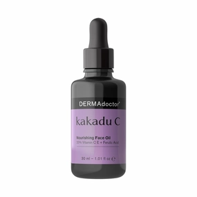 DERMAdoctor 20% Vitamin C Face Oil with Vitamin E & Ferulic Acid | Kakadu C High-Potency Evening Oil, Anti-Aging, Brightening & Hydrating Glow | For All Skin Types – 1.01 fl oz