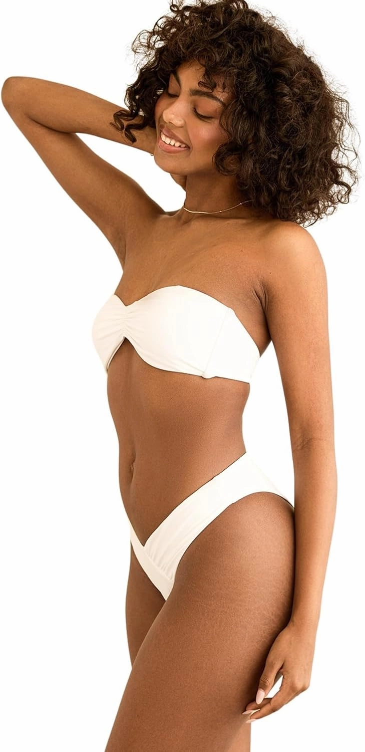 Dippin' Daisy's Angel Asymmetrical V-Cut Bikini Bottom White