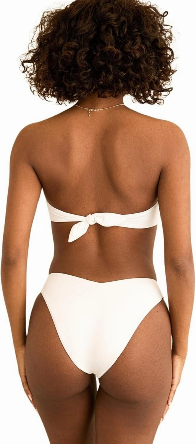 Dippin' Daisy's Angel Asymmetrical V-Cut Bikini Bottom White