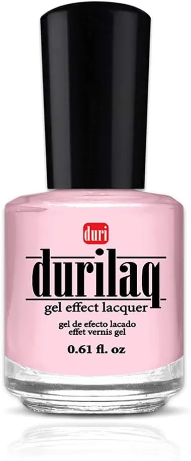 duri Durilaq, D309 Iced Roses, Light Pink, Semi Sheer, French Manicure, Gel Effect Lacquer and Top Coat Duo, 0.61 fl.oz.