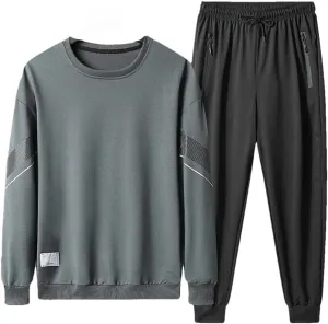 Dvbfufv Men Casual Long Sleeve Sweatshirt Pants Two Piece Set Hip Hop Fashion Trendy Streetwear Tracksuit