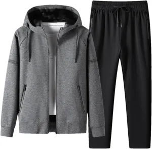 Dvbfufv Men Running Tracksuits Hoodies Zipper Sportwear Outwear  Sweatpants Sets Male Spring Sports Outfits