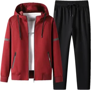 Dvbfufv Men Running Tracksuits Hoodies Zipper Sportwear Outwear  Sweatpants Sets Male Spring Sports Outfits