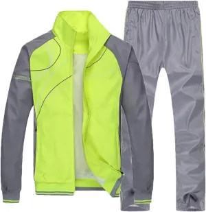 Dvbfufv Men's Sportswear Spring Trendy Running Training Jacket Sweatpant 2 Pieces Set Male Casual Tracksuit Suit