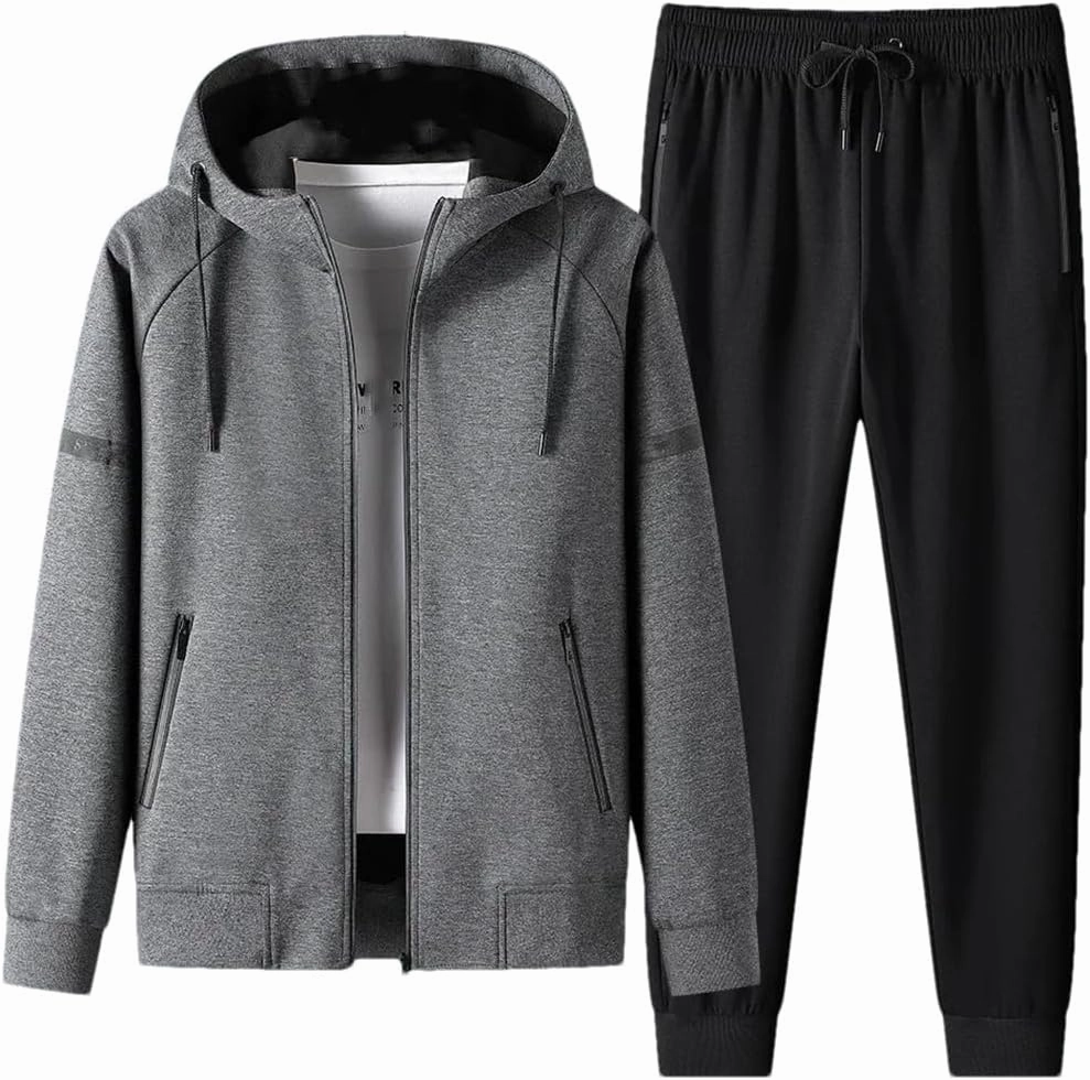 Dvbfufv Men Running Tracksuits Hoodies Zipper Sportwear Outwear  Sweatpants Sets Male Spring Sports Outfits