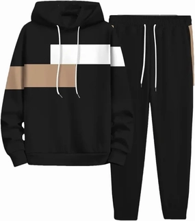 Dvbfufv Men's Casual Tracksuit Set Long Sleeve Drawstring Hoodies  Jogging Pants Set Gym Running Suits