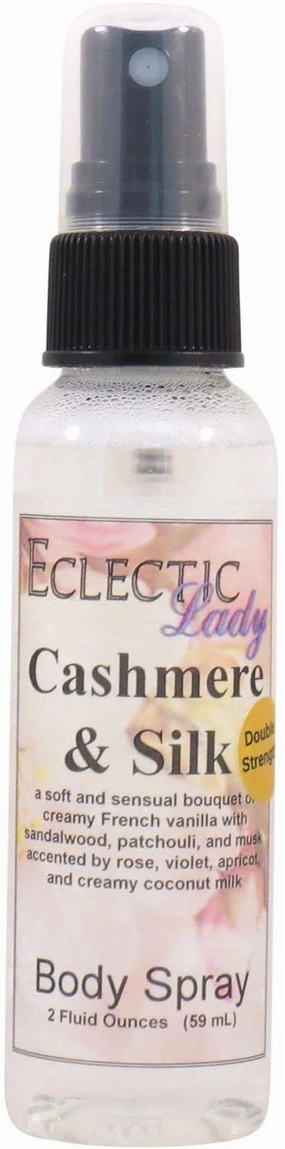Eclectic Lady Cashmere and Silk Body Spray, Double Strength, 4 ounces, Body Mist for Women with Clean, Light & Gentle Fragrance, Cologne with Soft, Subtle Aroma For Daily Use