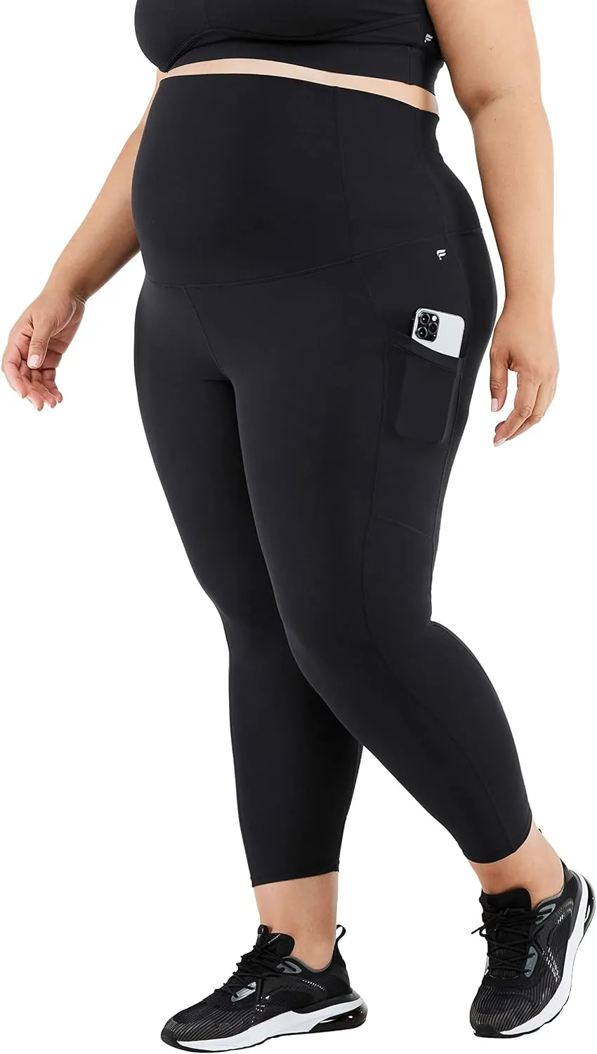 Fabletics Women's PureLuxe High-Waisted Maternity 7/8 Legging, Workout, Yoga, Light Compression, Buttery Soft