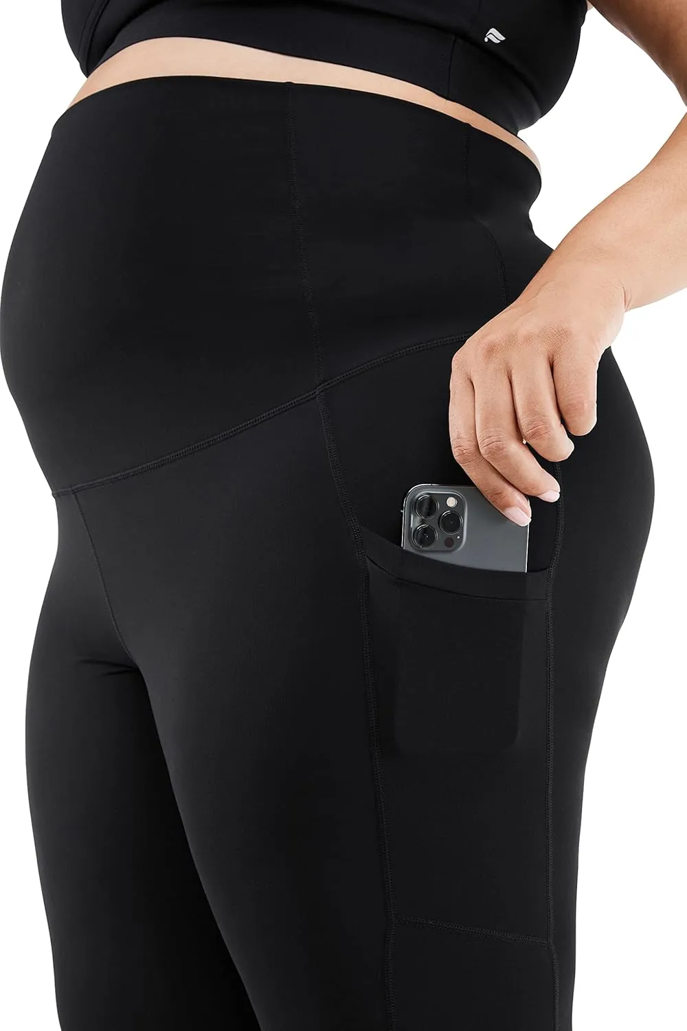 Fabletics Women's PureLuxe High-Waisted Maternity 7/8 Legging, Workout, Yoga, Light Compression, Buttery Soft
